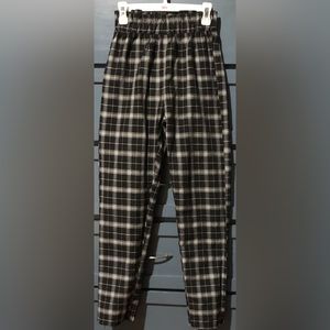 Shein Girls Black & White Straight Tapered Leg Pants Size 10/12 Paperbag Waist